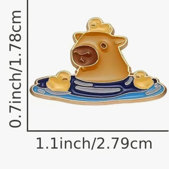 3/$15 Cute Capybara Water Hog with Ducklings Pin Brooch - Picture 4 of 6